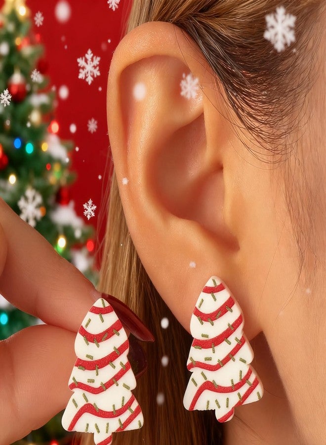 Adoshine Christmas Tree Cake Earrings for Women Cute Funny Acrylic Xmas New Year Party Holiday Earring (Style3-6 pairs Christmas Cake earrings) - Image 5